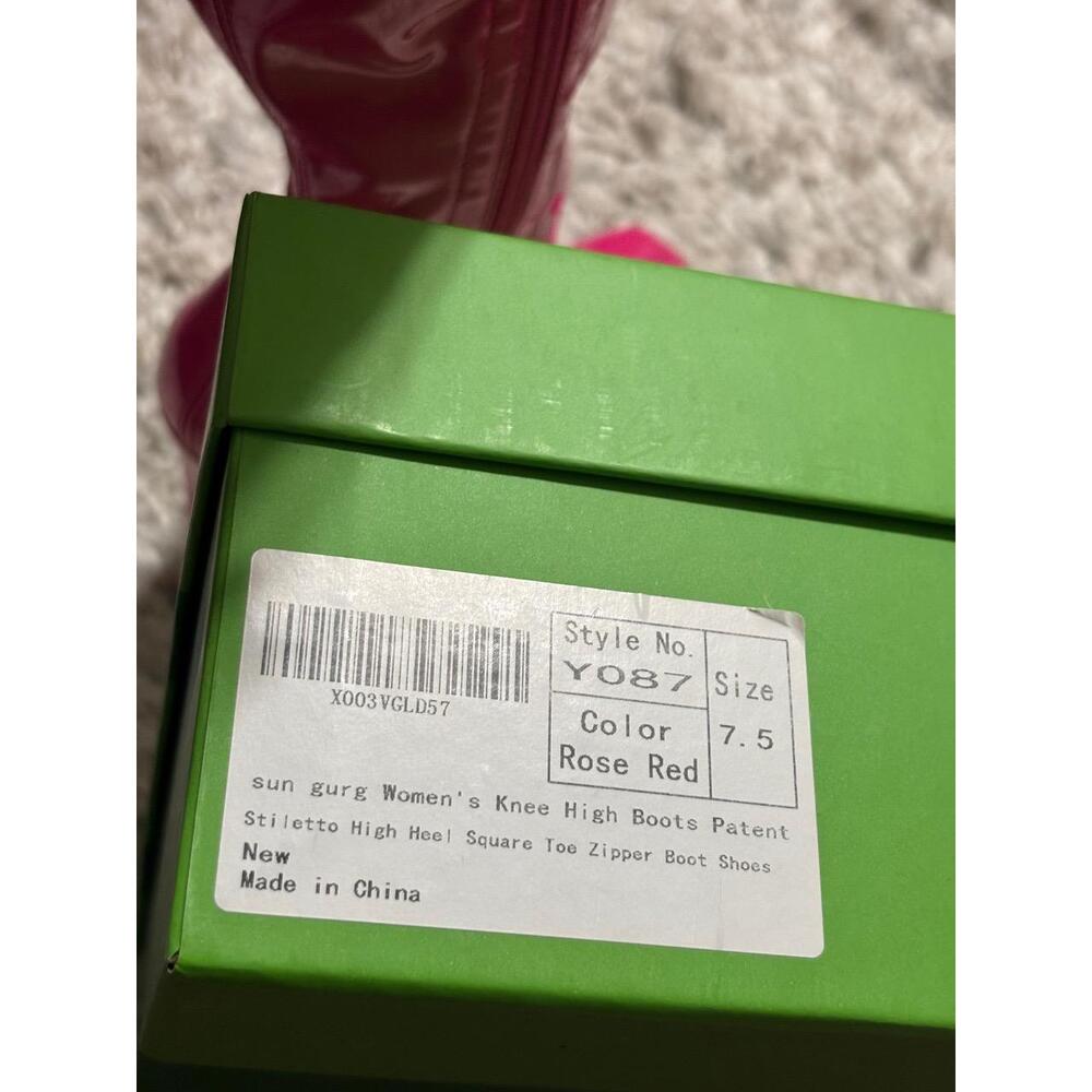 Pink Knee high Stiletto Patent Leather boots! Size 7. Brand new! Hot sexy - Picture 9 of 16
